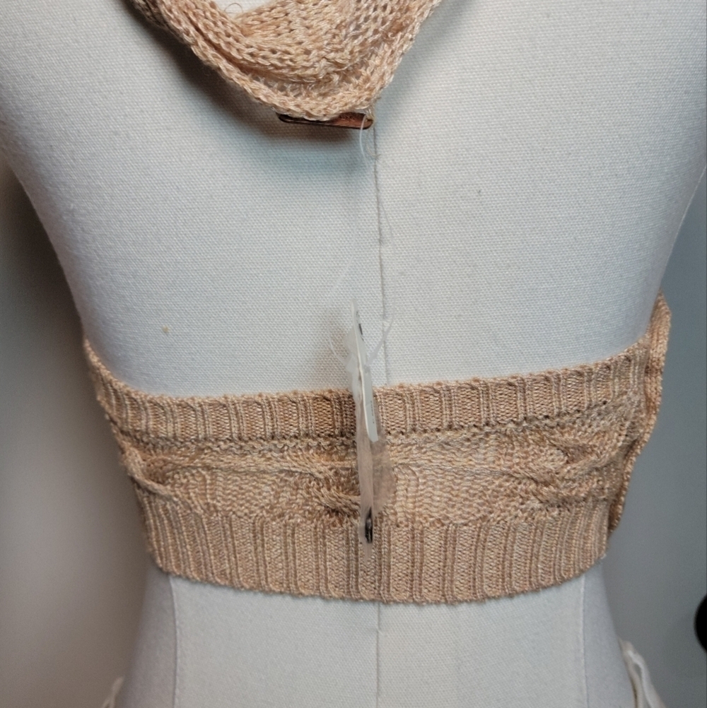 Free People Knit Nude Summer Crop Top Size XS - Picture 7 of 9